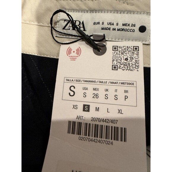 Zara Women Midi Skirt Small Black Pinstriped handkerchief Asymmetric High Low - Picture 13 of 14